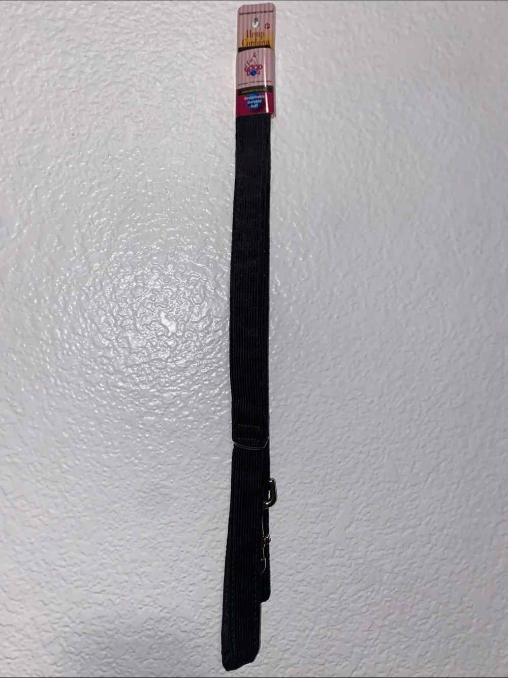 6ft Hemp Black Corduroy Dog Leash